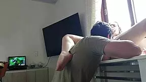 damn this submissive latina wife shakes her big ass on the table!