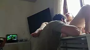 damn this submissive latina wife shakes her big ass on the table!