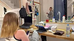 imagine a muscular guy stretching that cute teen's tight pussy lips with his monster cock