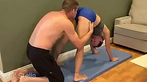 downward dog but with dick? watch this big tit milf squat on cock 👀🍆