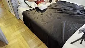 Long legs sexy blonde tricked to porn shoot toy fuck