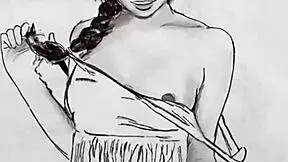 Sweet ebony model strips naked outdoors after steamy poses