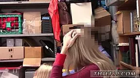 Cop Milf Step Mom Gags on Cock After Catching Petite Thief