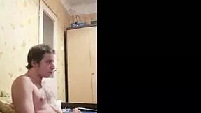 cute model gergely molnar masturbates watching porn bedroom poses