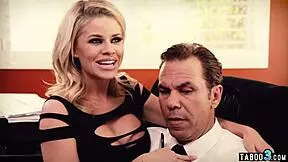 Nasty teen sneaks into stepdad's office begging for taboo cock pounding!