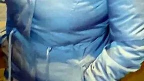 Seductive Fat Mature In See-Through Red String Leggings Flashes Wet Pussy On Street