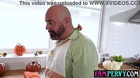 big boobs latina stepdaughter's tight pussy stuffed hard by stepdad on thanksgiving