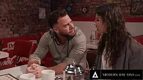 liz jordan sneaks diner blowjob and fuck on date's cock