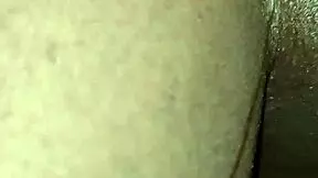 Petite ebony takes massive creampie in wet pussy