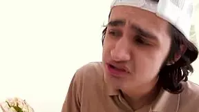 Naughty teen babysitter takes stepson's big cock deep in shaved ass hardcore