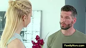 Man, after that steamy nuru massage, he unloads cum all over her juicy ass!