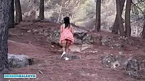 Wanna watch this sexy teen get fucked and creampied by stranger deep in the forest?