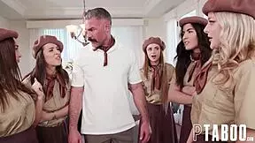 scout girls like kylie and rissa lose virginity banging charles in wild orgy