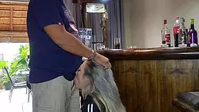 cute blue eyed blonde teen bends over taking big cock deep