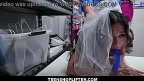 Tiny Latina 18+ Shoplifter Luxe La Fox Fucks Officer Jason Sarcinelli On Wedding Day