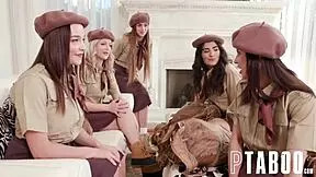 scout girls like kylie and rissa lose virginity banging charles in wild orgy