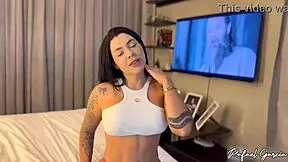 hot latina neighbor in lingerie takes my brazilian cock deep in her tight ass then facial cumshot