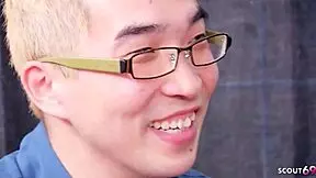 wanna see this slim japanese teen's tight pussy creampied raw after condom slips off in hot casting?