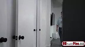 stepsister gia ohmy masturbates while stepbro jerks monster cock on her big tits?