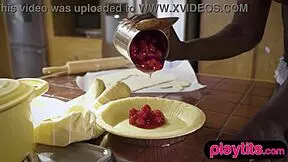 damn this petite ebony strips her juicy ass in kitchen