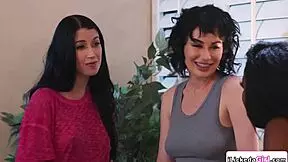 me and my girlfriend ravish her big tits ebony best friend in lesbian threesome fun