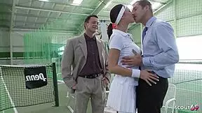 Wanna see nympho tennis slut beg for anal dp from two monster cocks