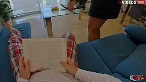 Stepmom's wet pussy slips onto hard dick leading to deep anal creampie