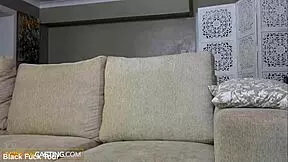 Petite ebony cutie shakes bubble butt in shorts at steamy casting interview