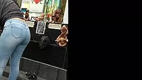 voyeur spies latina teen ass shaking in tight jeans