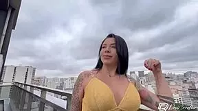 i gave my tight brazilian pussy to the hung stud from my building creampie facial