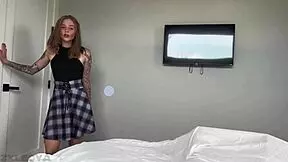 Morning Pound Cute Stepsis Ass Before School Slaps Bra Skirt Sneakers