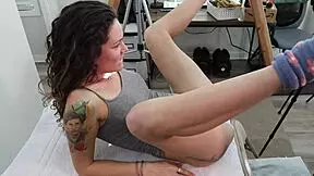 bts sexy brunette i shaved her smooth pussy then fucked deep