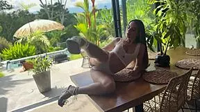 narrates how sexflix pits colombian abby love against a massive dick in intense action