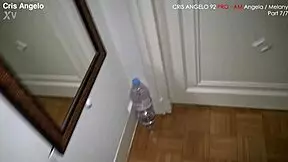 after work, angela and melany share cris angelo's cock in lingerie threesome