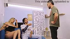 husband punishes chatty wife with double vaginal from him and friend