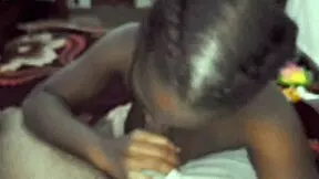 Damn stepmom ebony thot gives sloppy deepthroat blowjob on the floor in roleplay!