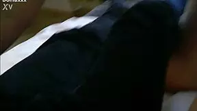 Busty brunette teen 18+ drops to knees for a wet sloppy blowjob on huge natural tits display.