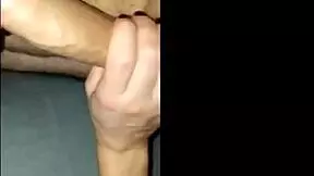 blindfolded and horny in this kinky threesome cum explosion