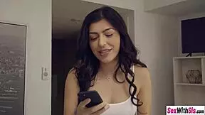 petite stepsis audrey royal sucks stepbro's cock after catching him with porn