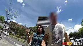 Stranger Picks Up Petite Latina for Sloppy Deepthroat on Monster Cock