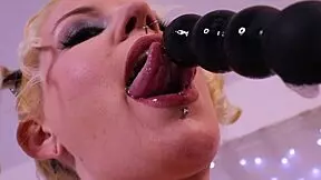 Petite Blonde Slams Dildo Hard Solo