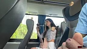 whoa public bus handjob risky flashing till he cums everywhere