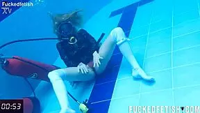 horny ashlee rose soaks her big ass and wet pussy in slutty scuba dress underwater