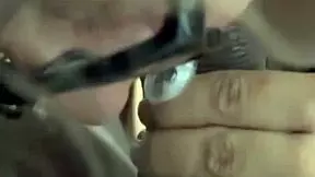 curvy latina couple's sloppy wet blowjob gets messy close-up