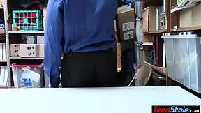 mall cop catches pierced ebony thief and rams her ass hard anally