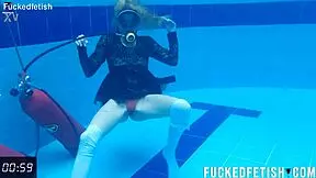 horny ashlee rose soaks her big ass and wet pussy in slutty scuba dress underwater