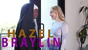 her first interracial lesbian threesome starts with eager pussy licking and toys