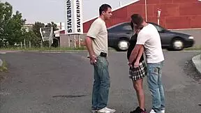 Tiny Petite Street Girl Takes Two Huge Cocks In Public Orgy Blowbang