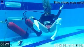 Ashlee Rose models slutty dress in underwater scuba scene week 50