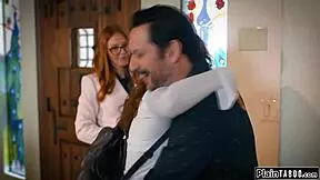 Naughty college coed trades dirt for deepthroat and old man pounding